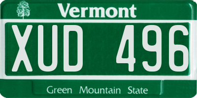 VT license plate XUD496