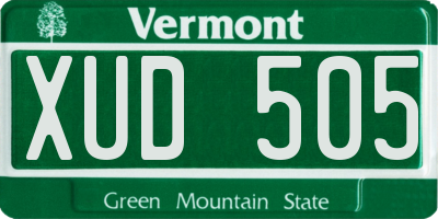 VT license plate XUD505
