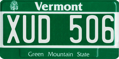VT license plate XUD506