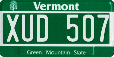 VT license plate XUD507