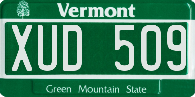VT license plate XUD509