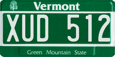 VT license plate XUD512