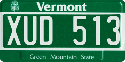 VT license plate XUD513