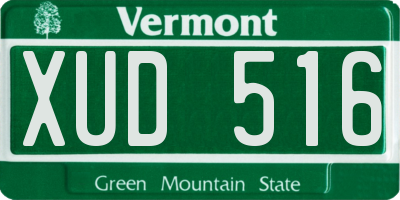 VT license plate XUD516