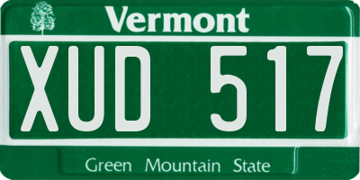 VT license plate XUD517