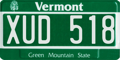 VT license plate XUD518