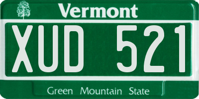 VT license plate XUD521