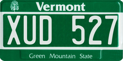 VT license plate XUD527