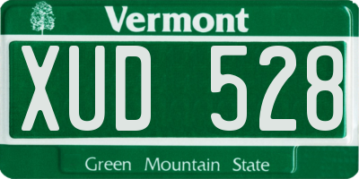 VT license plate XUD528