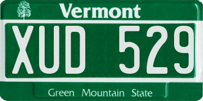 VT license plate XUD529