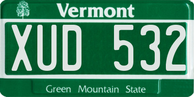 VT license plate XUD532