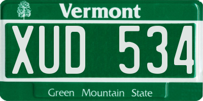 VT license plate XUD534