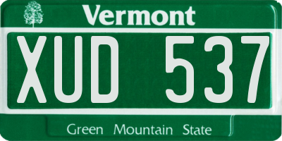 VT license plate XUD537