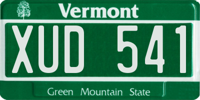 VT license plate XUD541