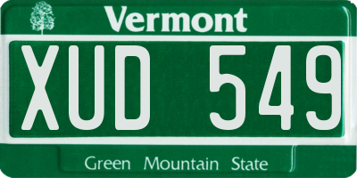 VT license plate XUD549