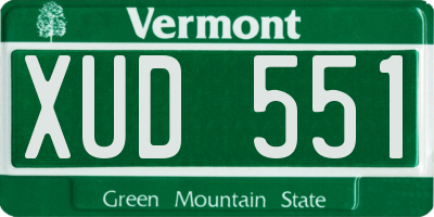 VT license plate XUD551