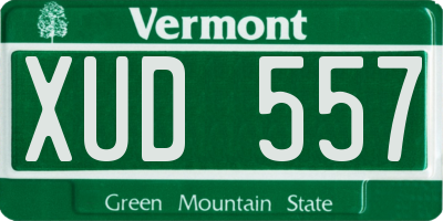 VT license plate XUD557