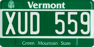 VT license plate XUD559