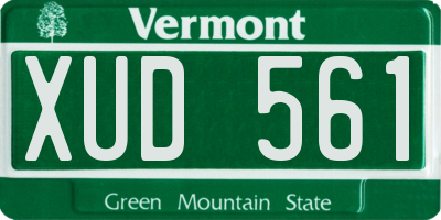 VT license plate XUD561