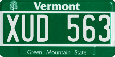 VT license plate XUD563