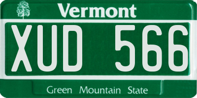 VT license plate XUD566