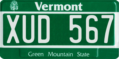 VT license plate XUD567