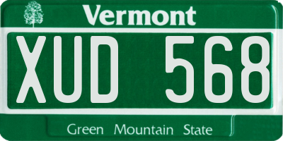 VT license plate XUD568