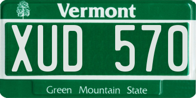 VT license plate XUD570