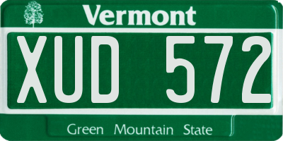 VT license plate XUD572