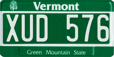 VT license plate XUD576