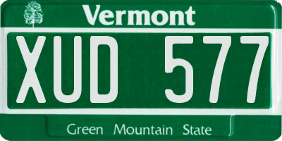 VT license plate XUD577