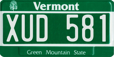 VT license plate XUD581