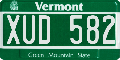 VT license plate XUD582