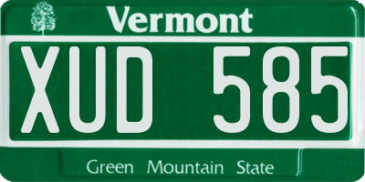 VT license plate XUD585