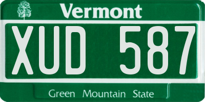 VT license plate XUD587
