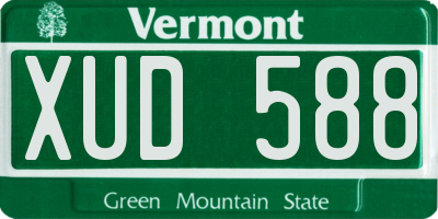 VT license plate XUD588