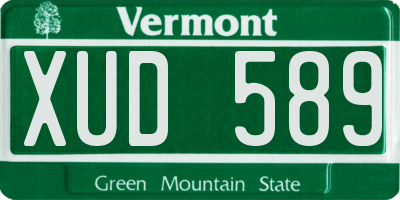 VT license plate XUD589