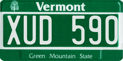 VT license plate XUD590