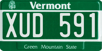VT license plate XUD591