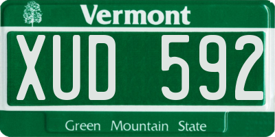 VT license plate XUD592