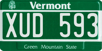 VT license plate XUD593