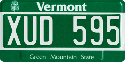 VT license plate XUD595