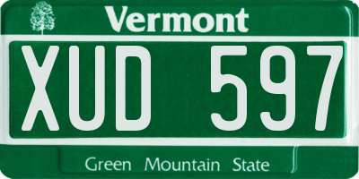 VT license plate XUD597