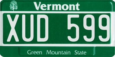 VT license plate XUD599