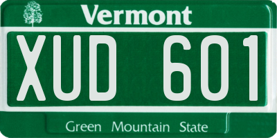VT license plate XUD601
