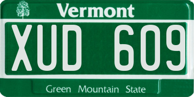 VT license plate XUD609