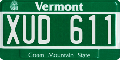 VT license plate XUD611
