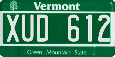 VT license plate XUD612
