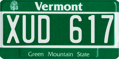 VT license plate XUD617