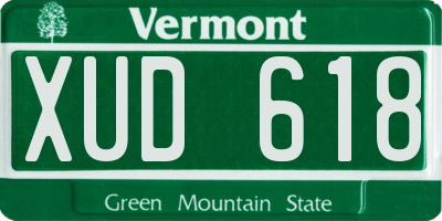 VT license plate XUD618